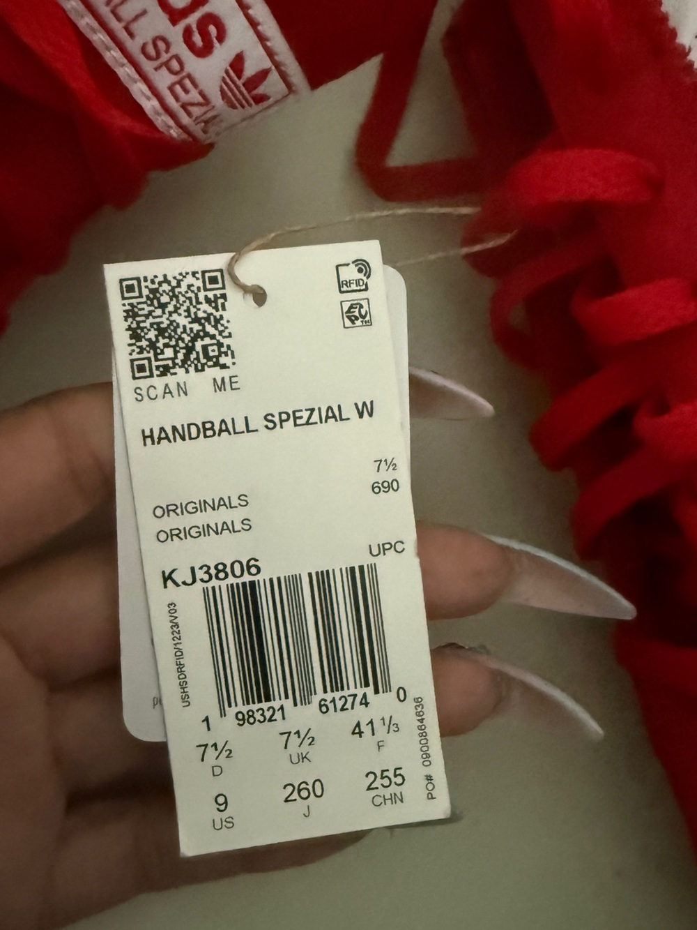 NWT Women’s Adidas Handball Spezial W Better Scarlet White Gum Sneakers Sz 9 KJ3 - Picture 4 of 11